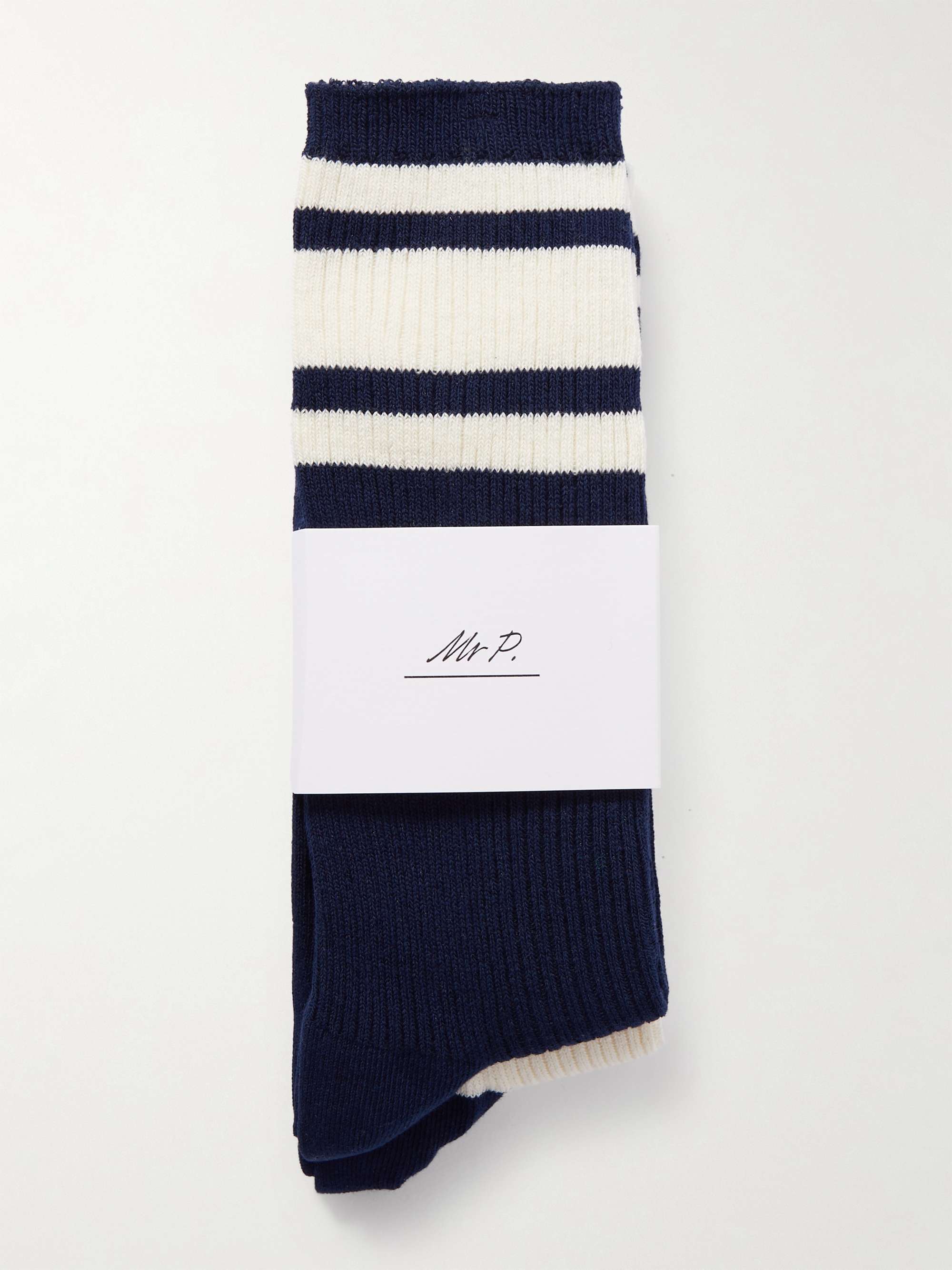 MR P. Two-Pack Striped Ribbed Cotton-Blend Socks for Men | MR PORTER