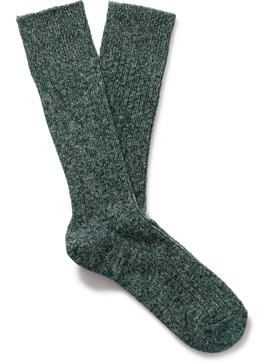 Mr P Cotton-blend Socks In Green