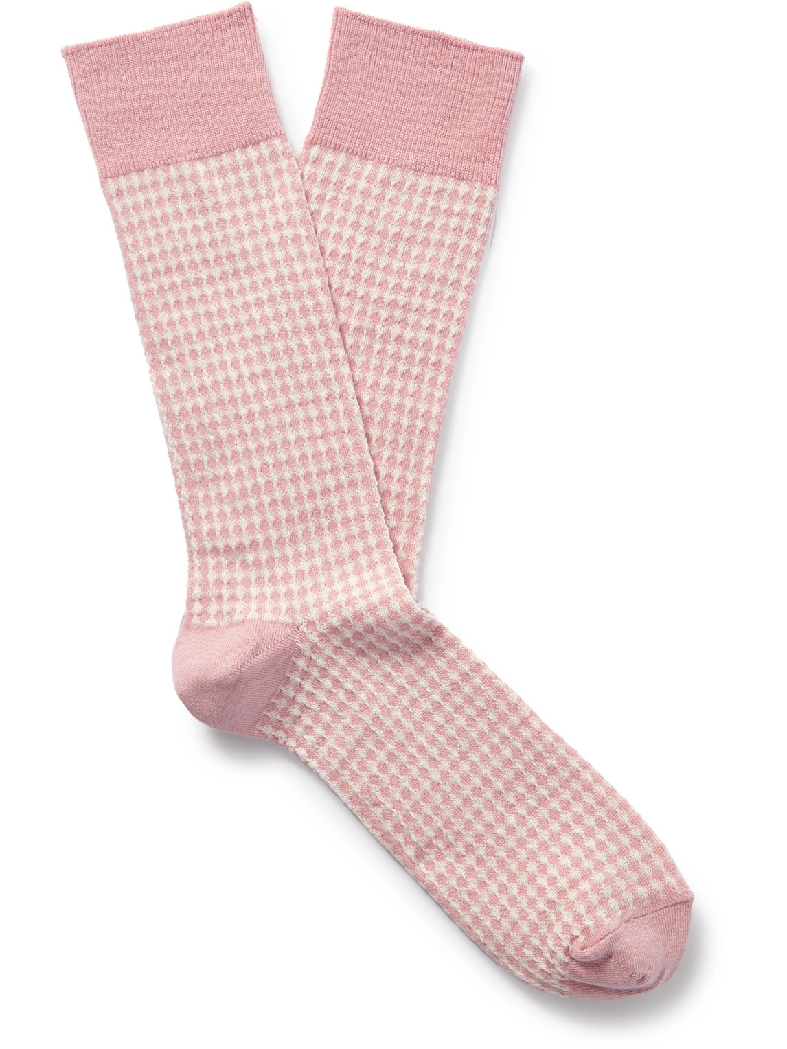 Mr P Jacquard-knit Stretch Cotton-blend Socks In Pink