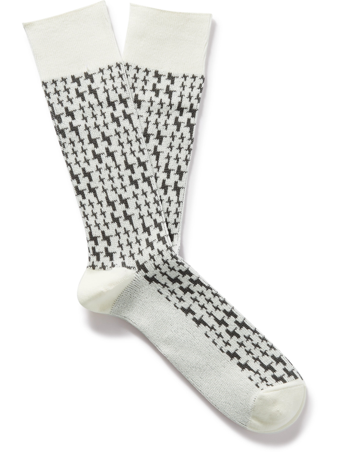 Jacquard-Knit Cotton-Blend Socks