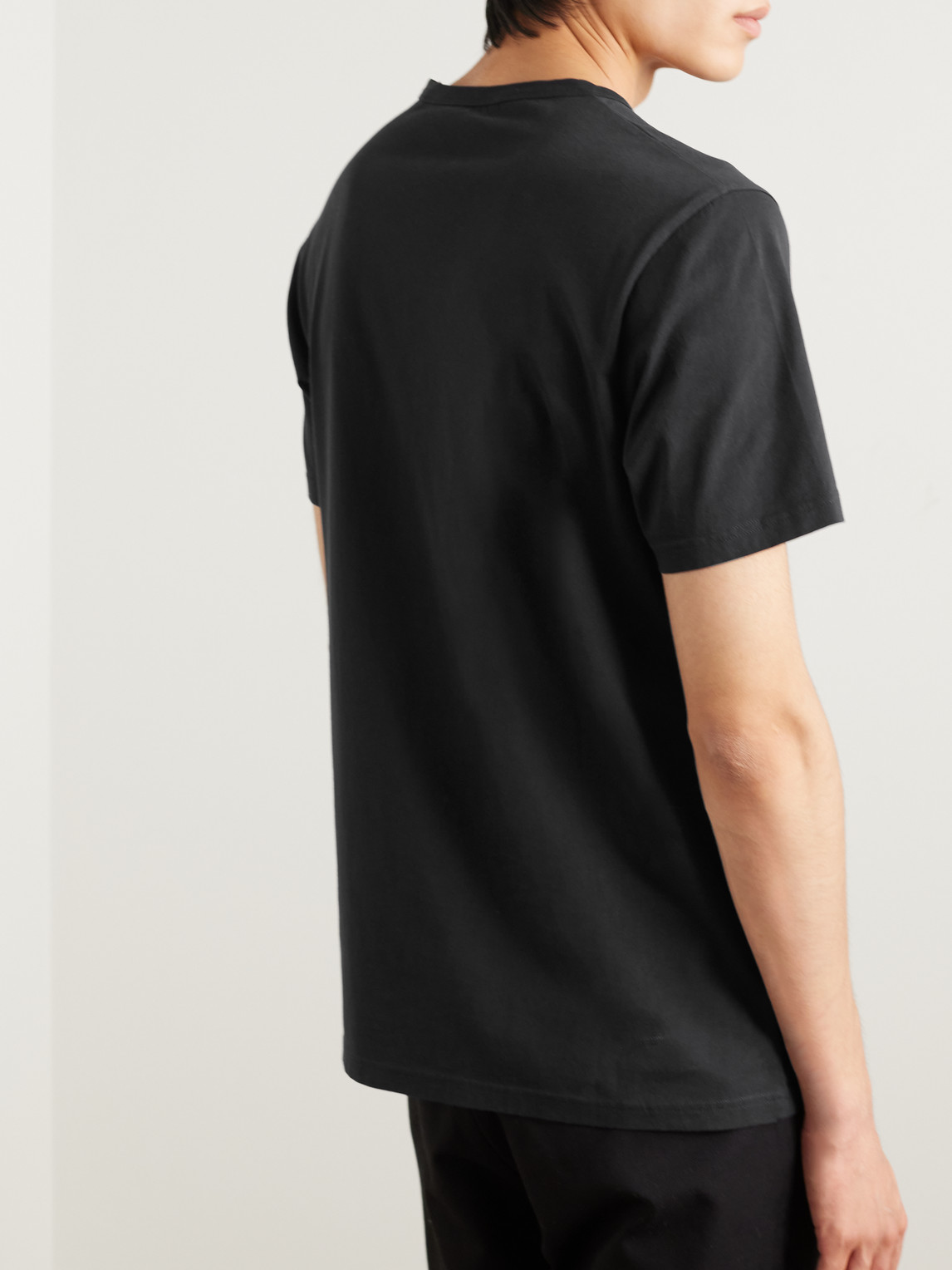 Shop Mr P Cotton-jersey T-shirt In Black