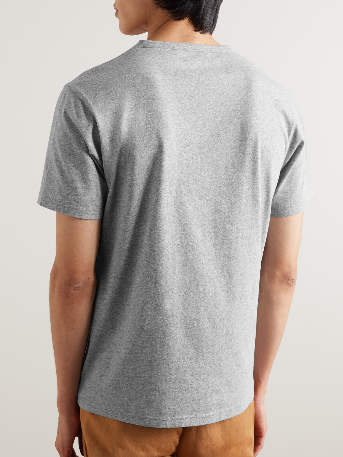 Shop Mr P Cotton-jersey T-shirt In Gray