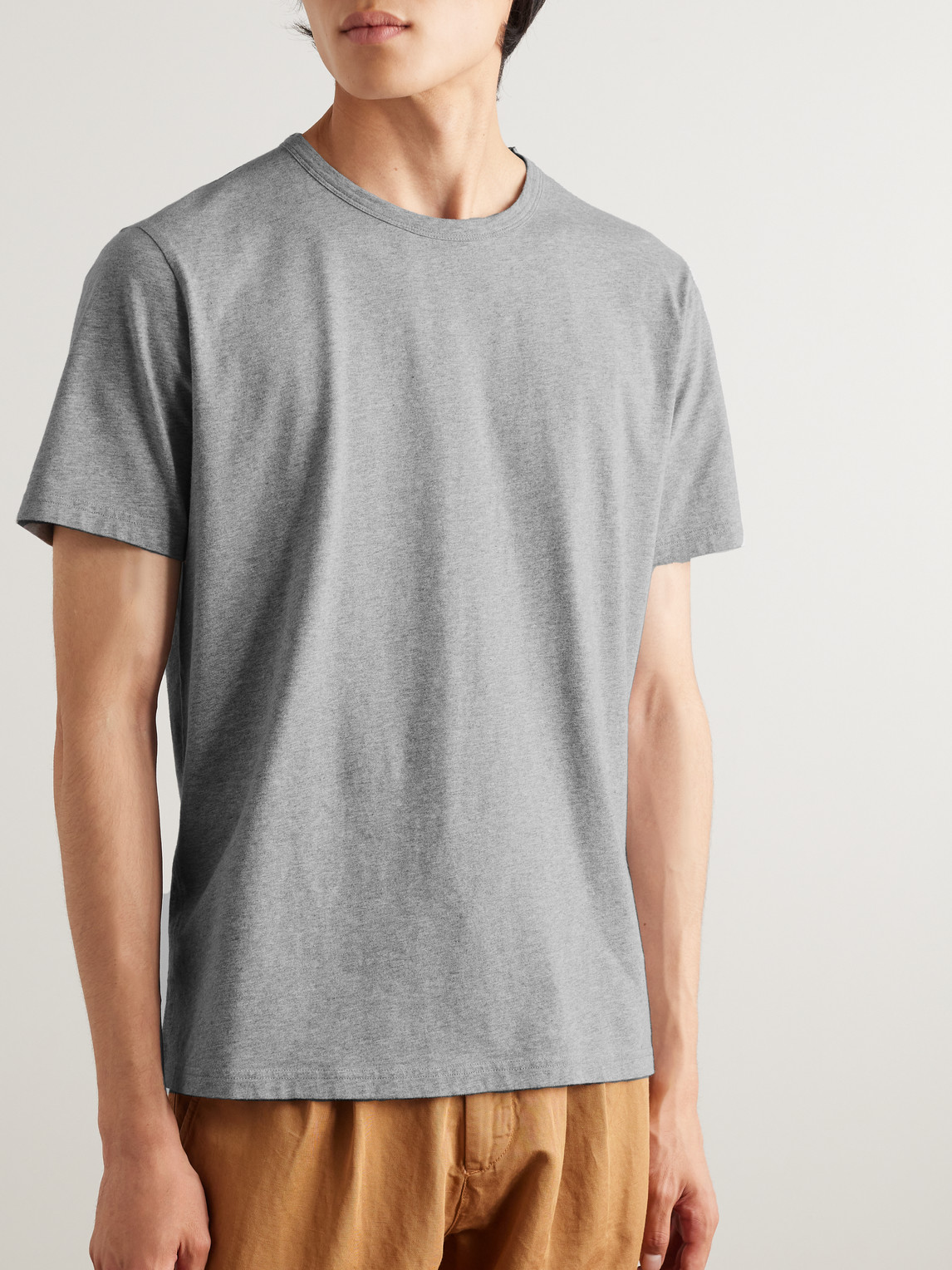 Shop Mr P Cotton-jersey T-shirt In Gray