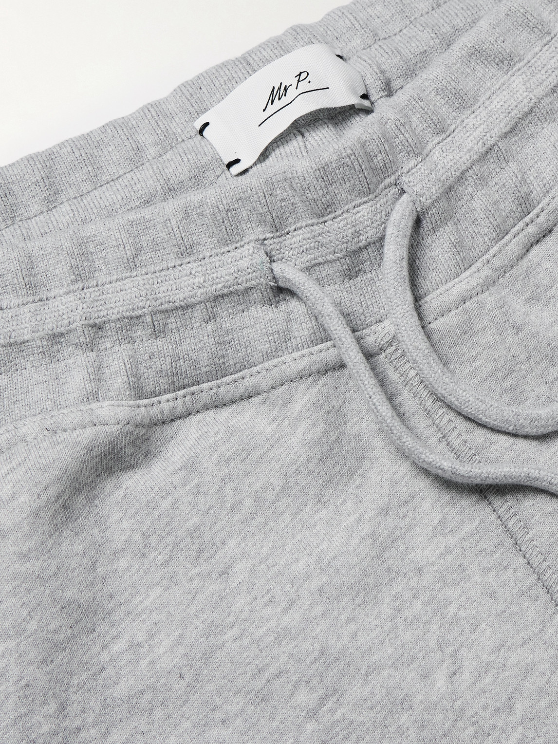 Shop Mr P Tapered Cotton-jersey Sweatpants In Gray