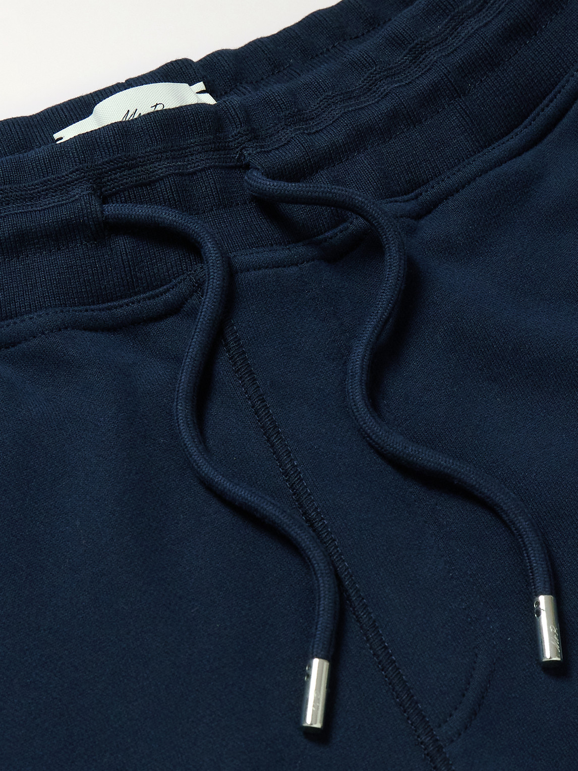 Mr P Straight-leg Cotton-jersey Drawstring Shorts In Blue