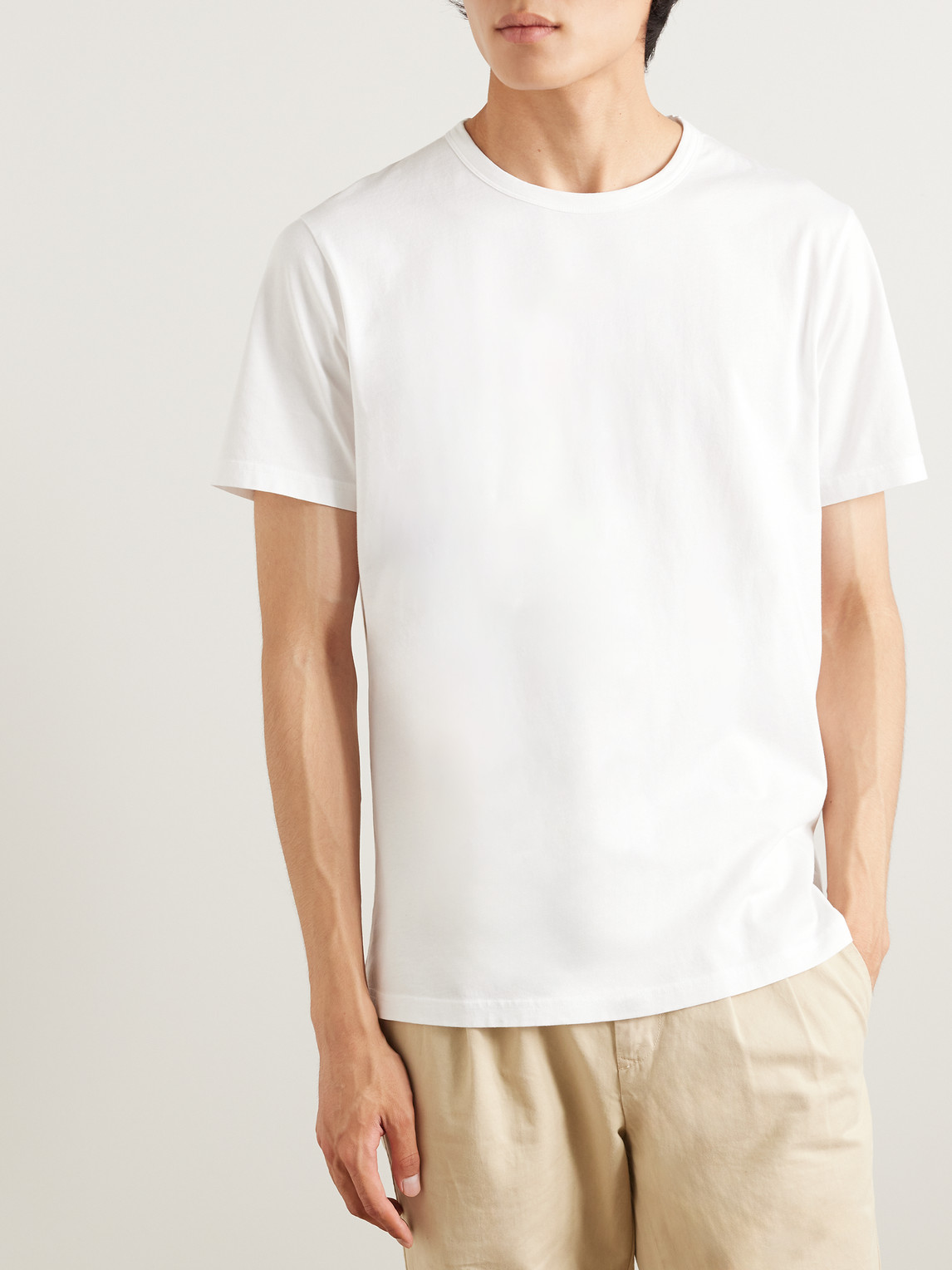 Shop Mr P Cotton-jersey T-shirt In White