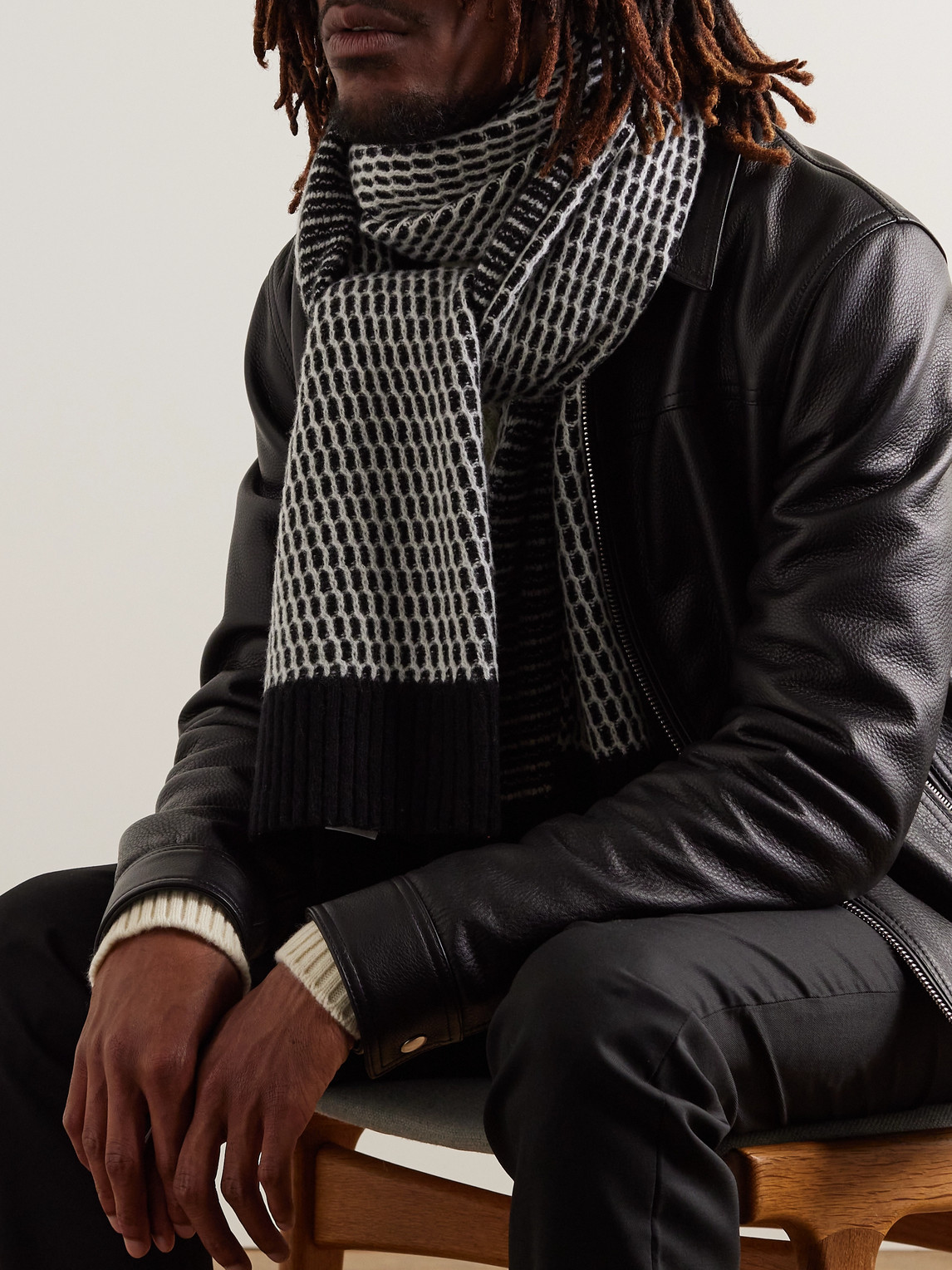 Shop Mr P Wool Scarf In Black