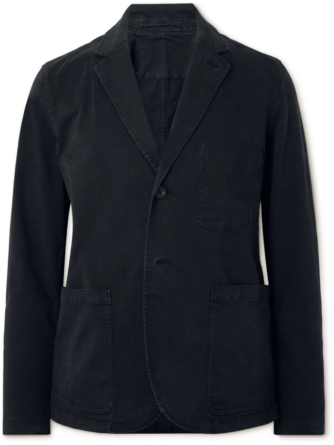 Mr P Garment-dyed Cotton-blend Twill Blazer In Black