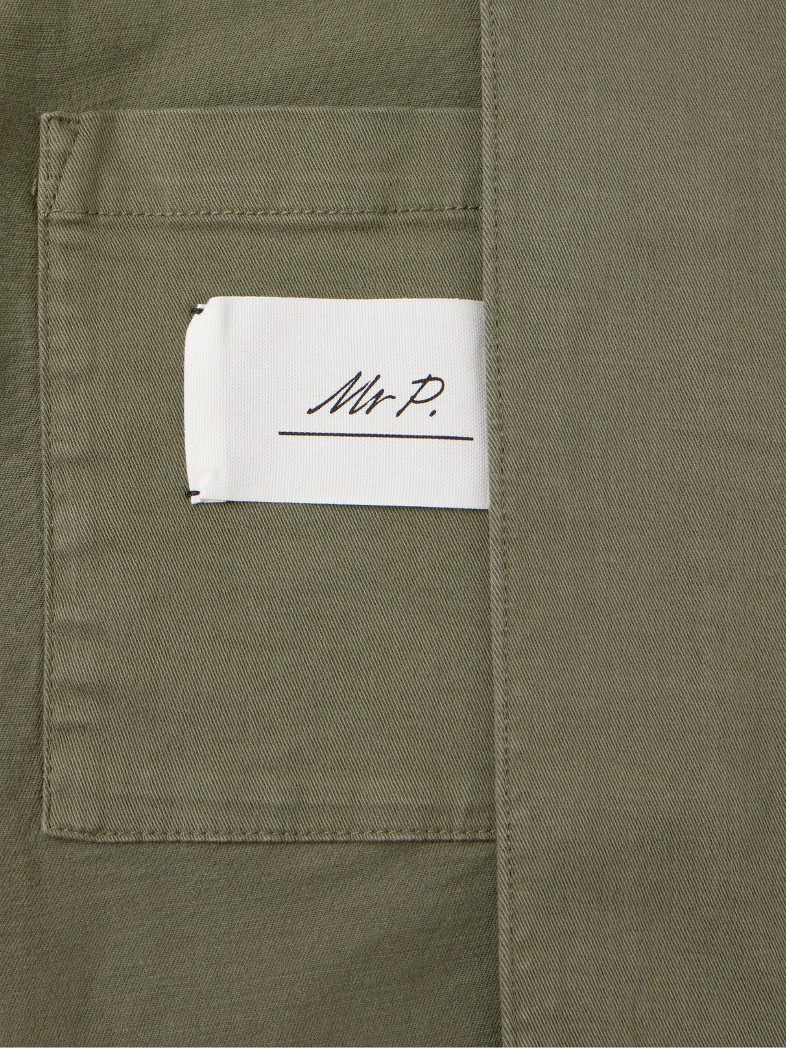 Shop Mr P Garment-dyed Cotton-blend Twill Blazer In Green