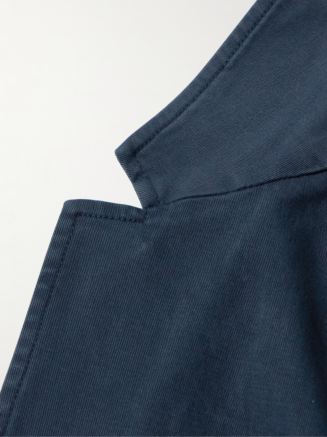 Mr P Garment-dyed Stretch-cotton Twill Blazer In Blue