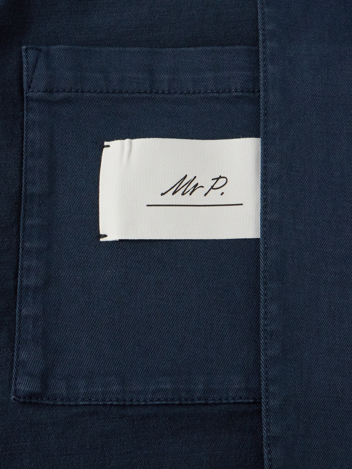 Shop Mr P Garment-dyed Stretch-cotton Twill Blazer In Blue