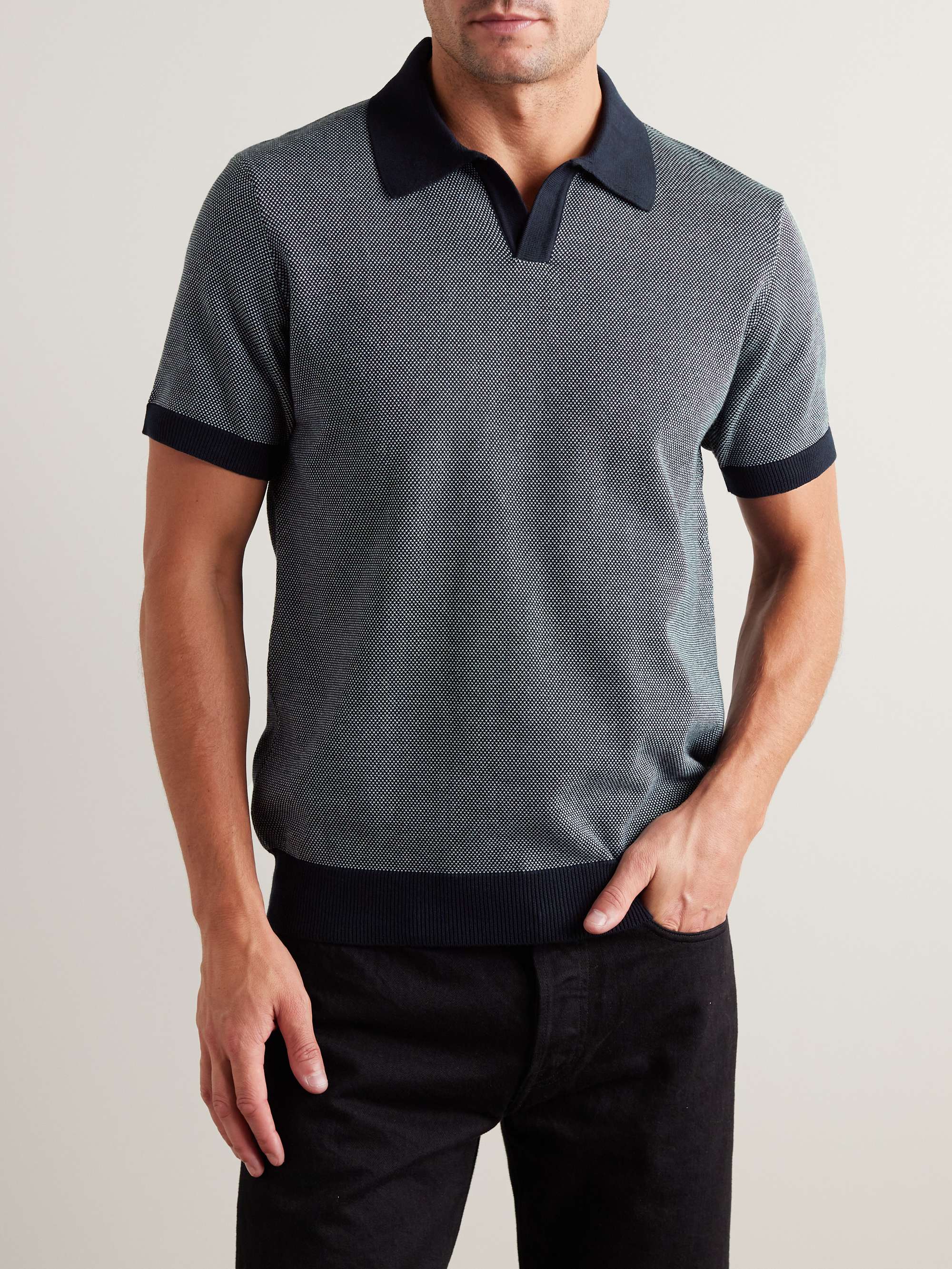 MR P. Honeycomb-Knit Cotton Polo Shirt