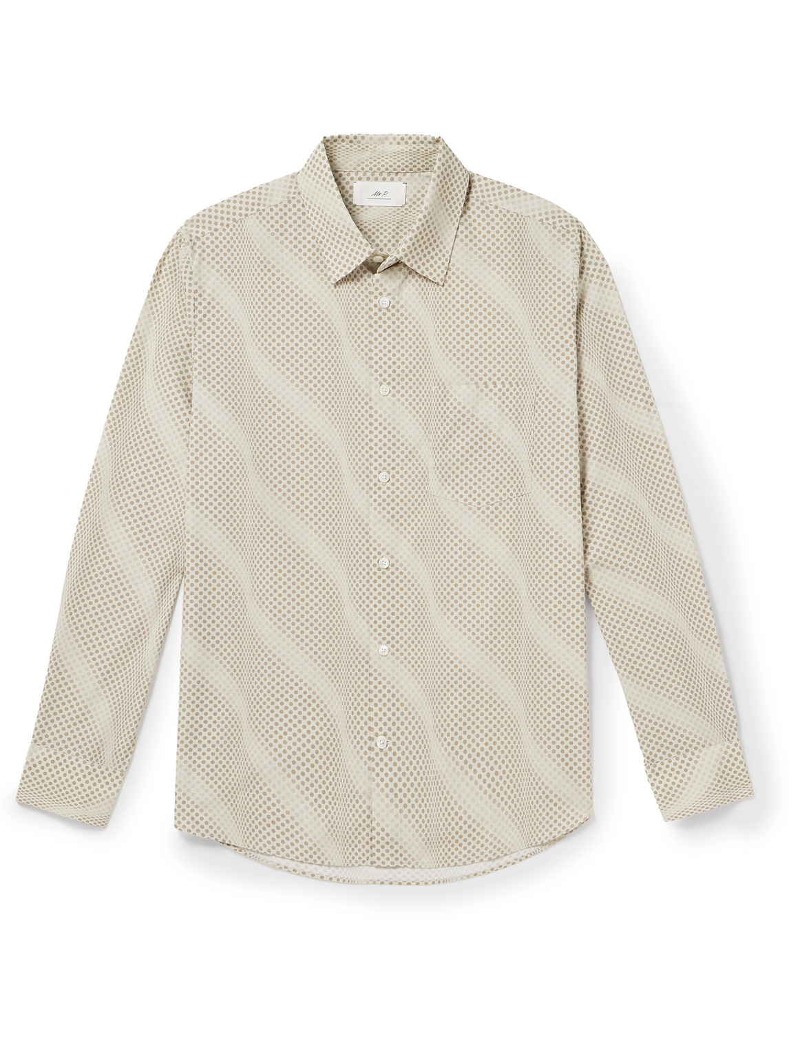 Mr P Polka-dot Organic Cotton Shirt In Neutrals