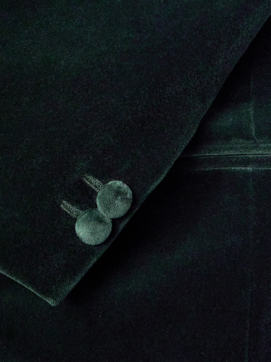 Shop Mr P Cotton-blend Velvet Tuxedo Jacket In Green