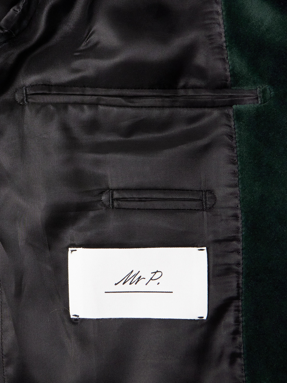 MR P COTTON-BLEND VELVET TUXEDO JACKET