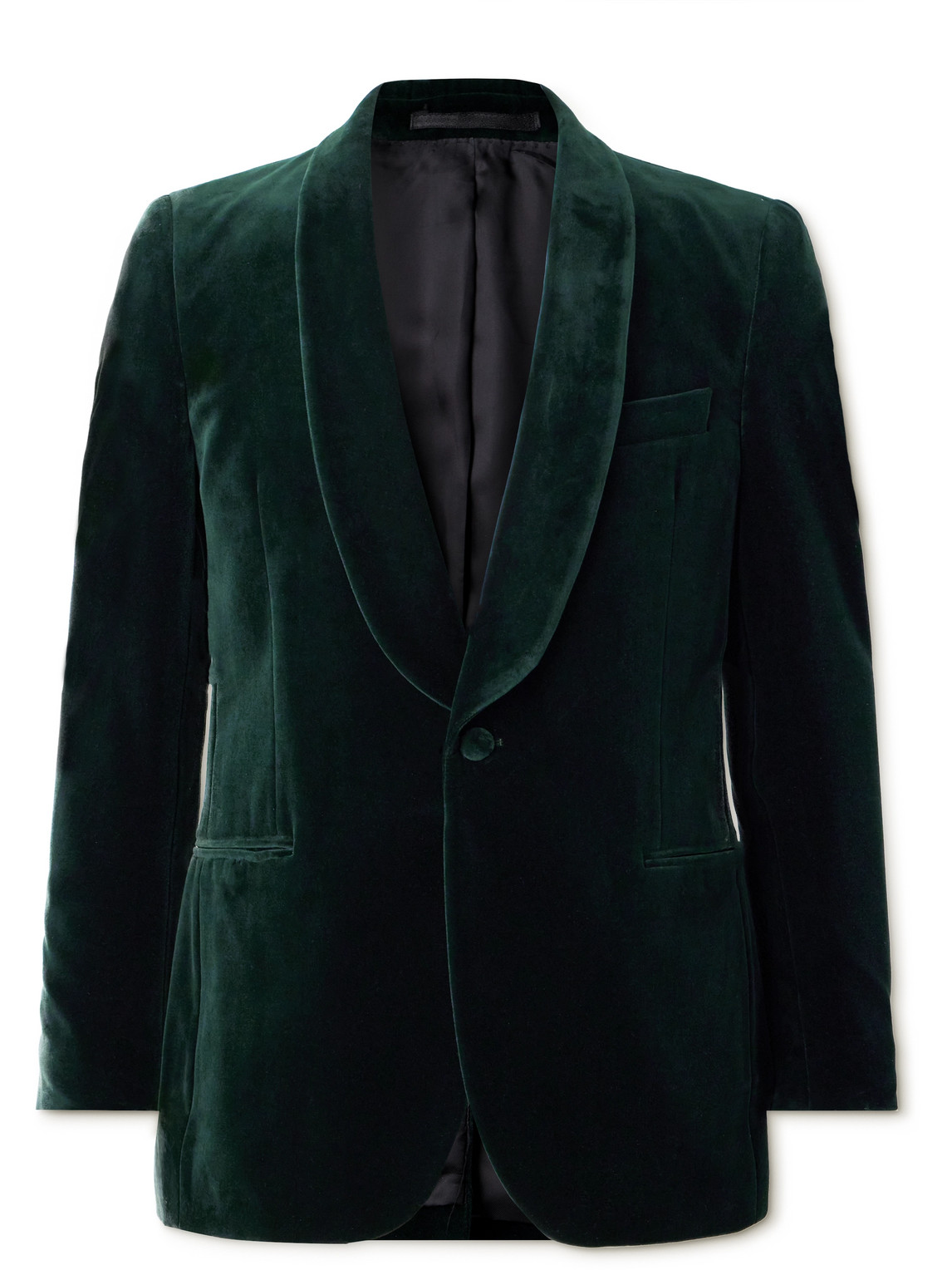 Mr P Cotton-blend Velvet Tuxedo Jacket In Green