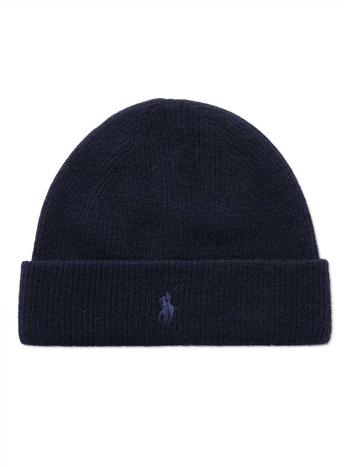 Polo Ralph Lauren Logo-embroidered Ribbed Cashmere Beanie In Blue