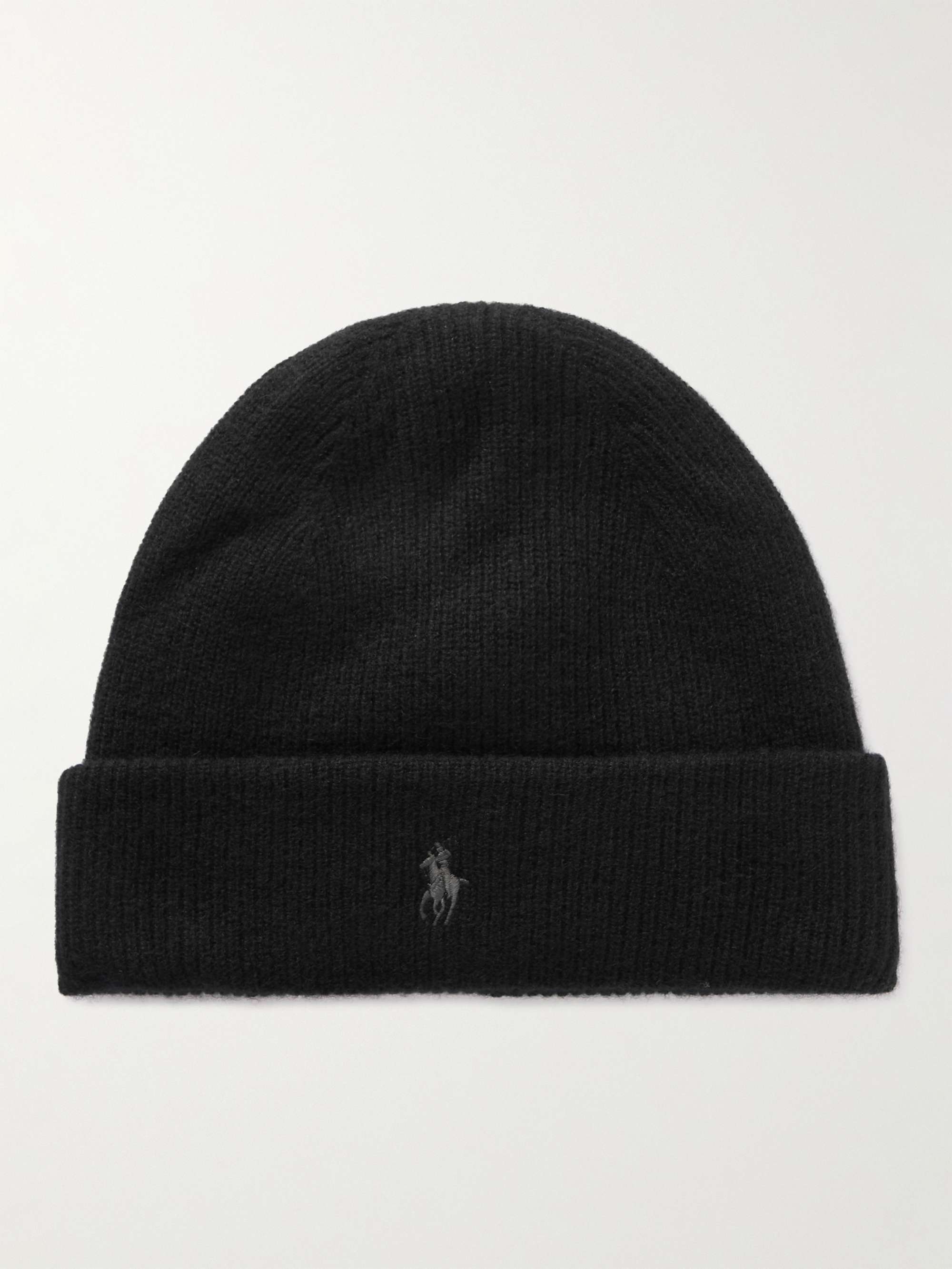 POLO RALPH LAUREN Logo-Embroidered Ribbed Cashmere Beanie for Men | MR ...