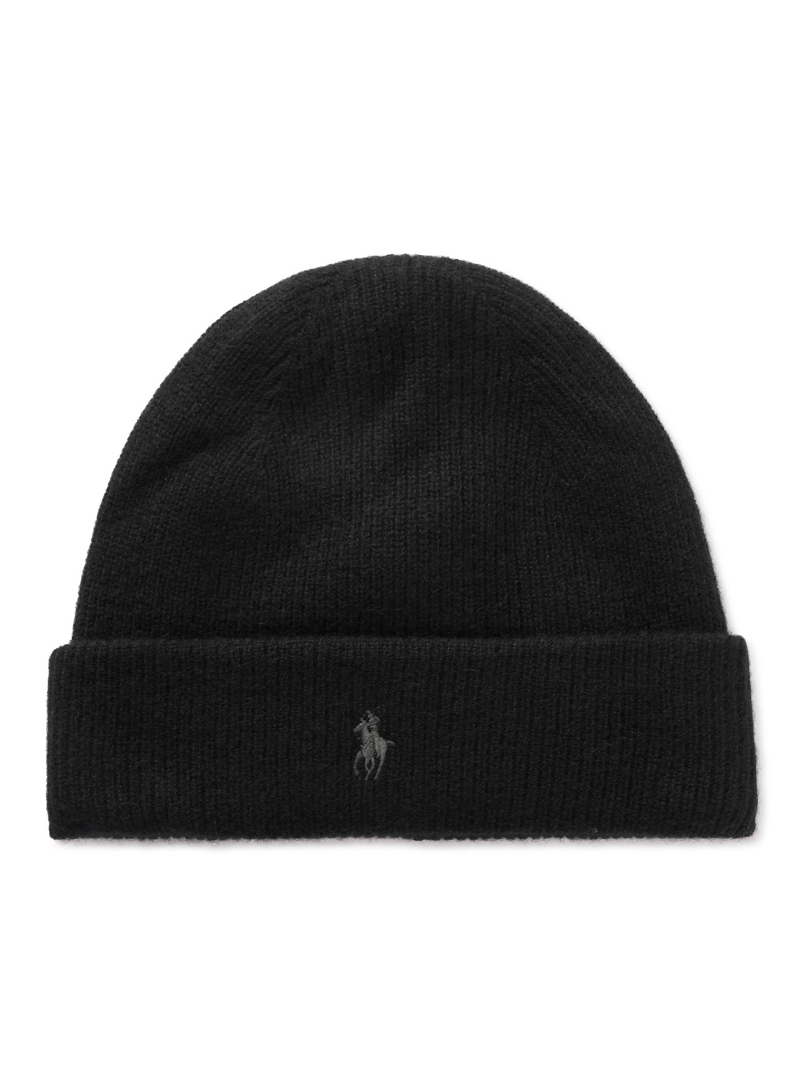 POLO RALPH LAUREN LOGO-EMBROIDERED RIBBED CASHMERE BEANIE