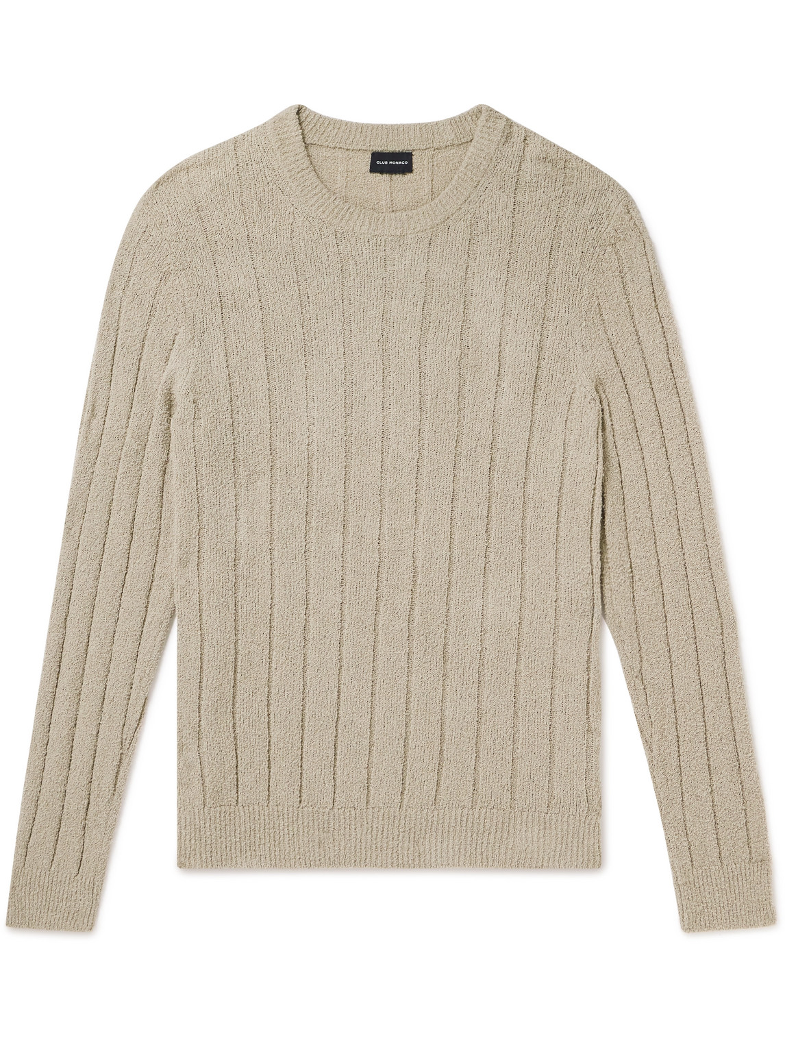 Club Monaco Ribbed Cotton-blend Bouclé Sweater In Neutrals