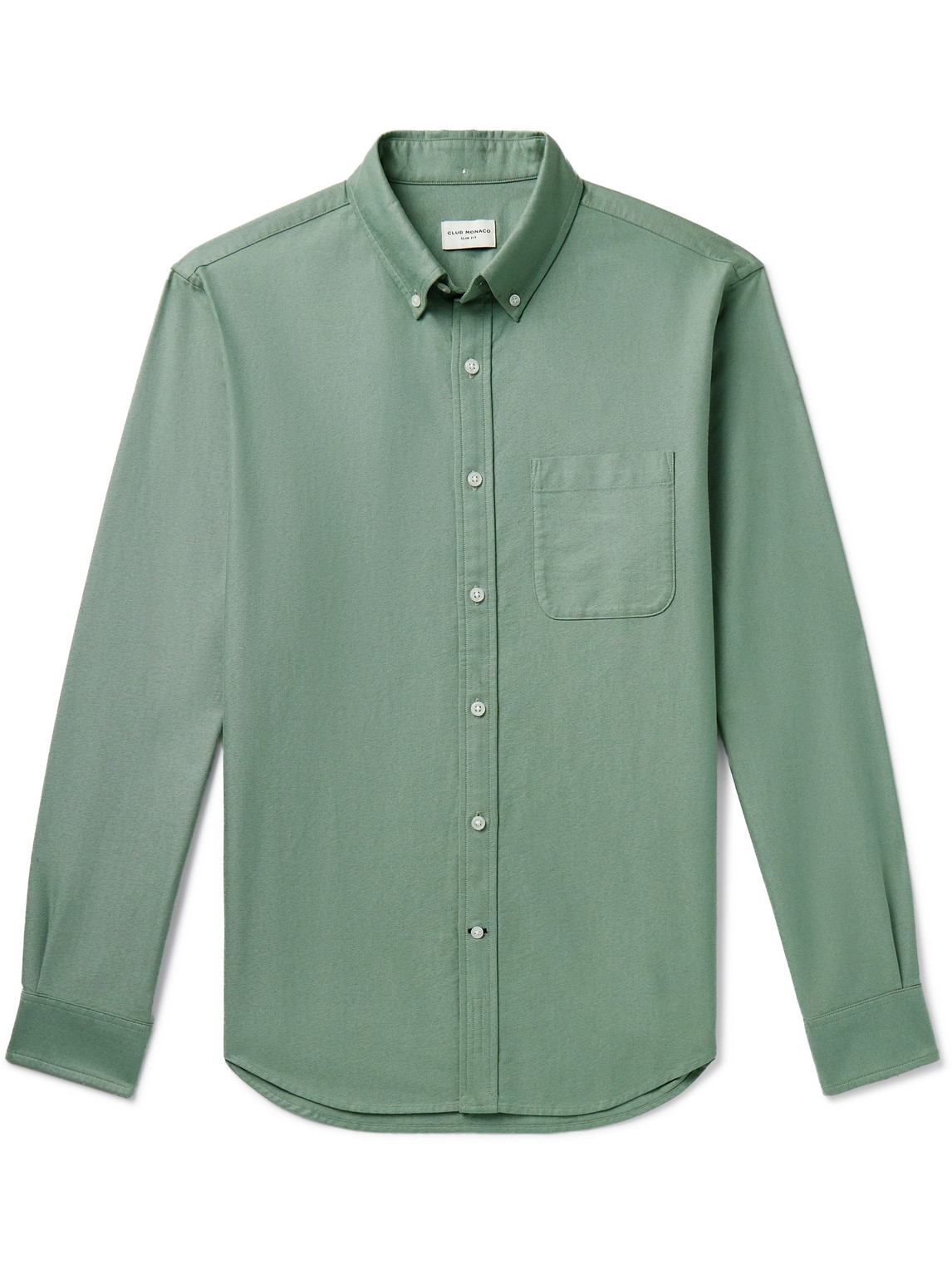 Club Monaco Slim-fit Button-down Collar Cotton Oxford Shirt In Green