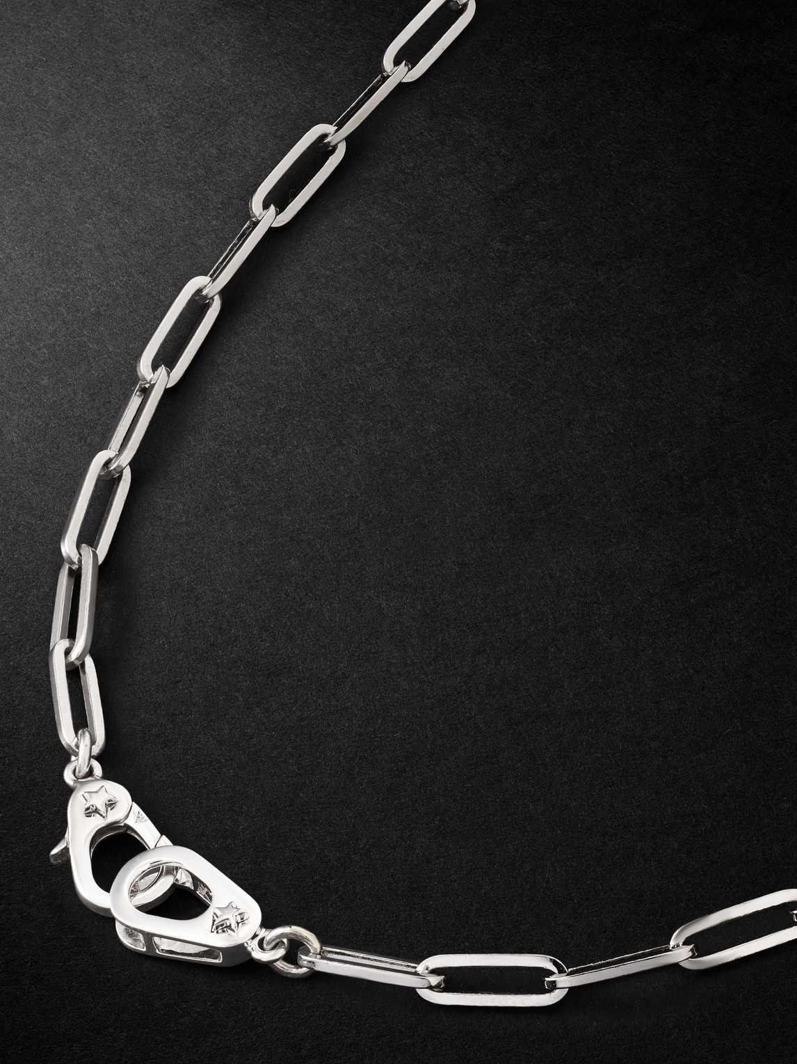 Foundrae Sister Hook Classic Fob Clip White Gold Chain Necklace In Silver