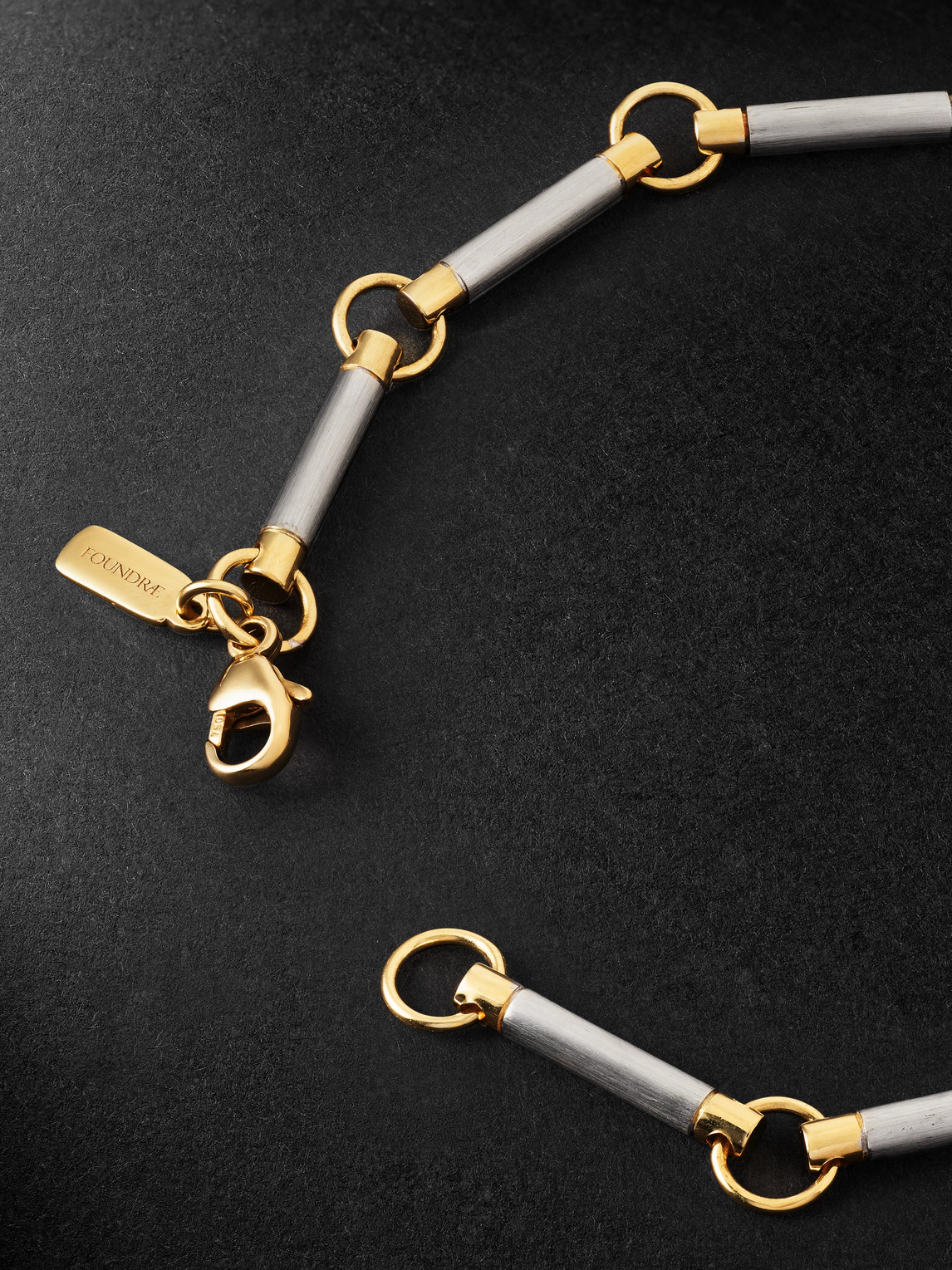 Shop Foundrae Element White And Yellow Gold Chain Bracelet In Silver