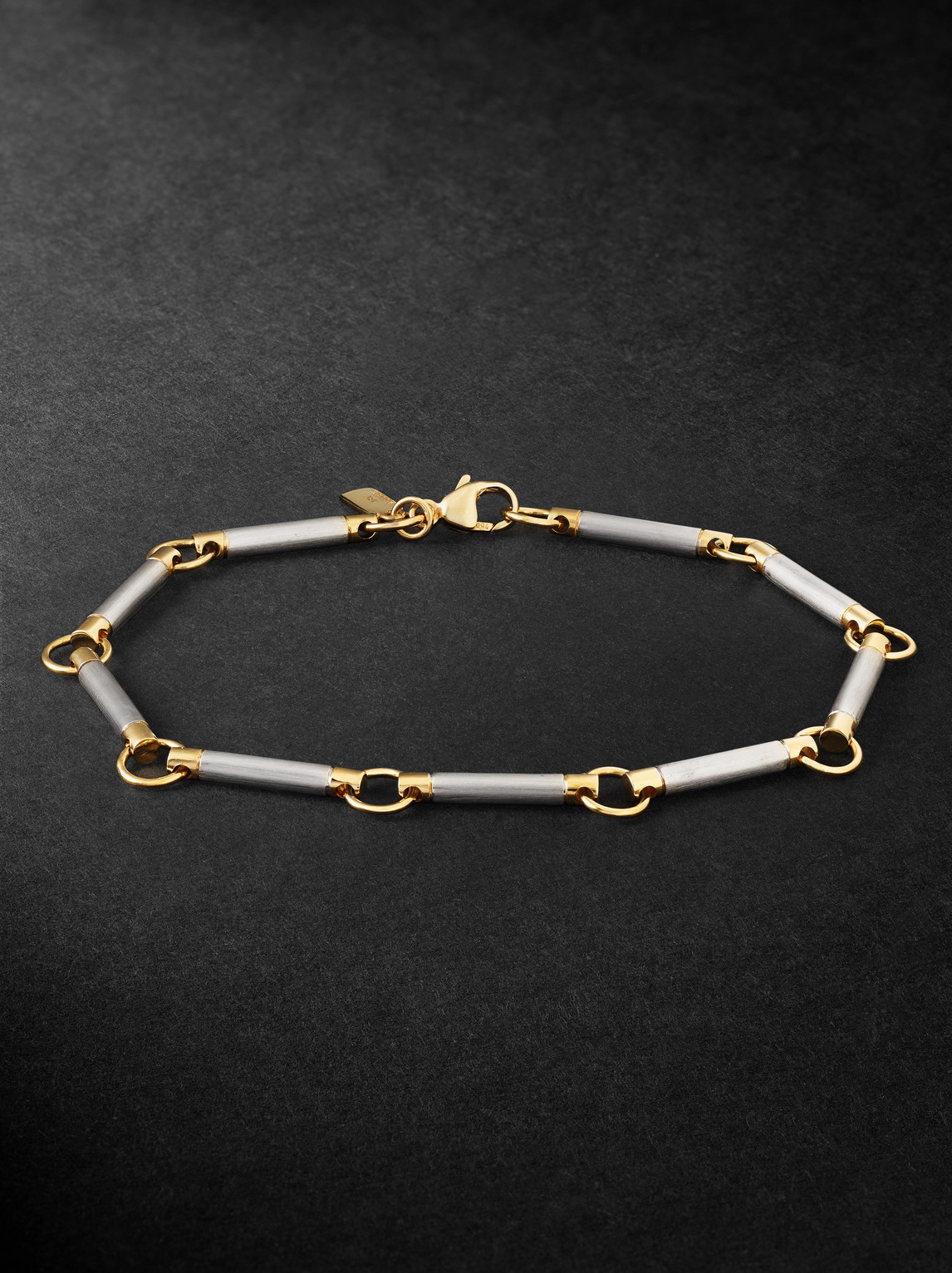 Foundrae Element White And Yellow Gold Chain Bracelet In Silver