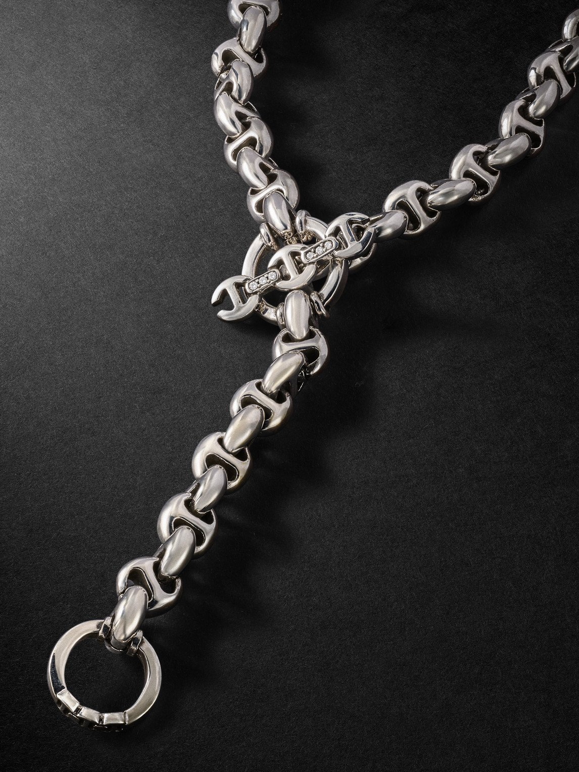 Shop Hoorsenbuhs Open-link Sterling Silver Diamond Chain Necklace