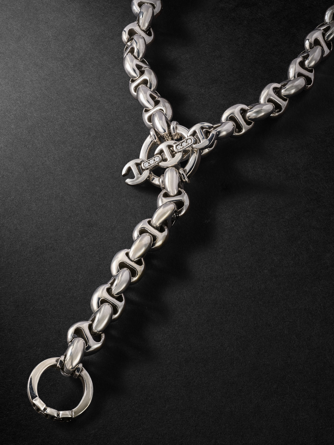 Hoorsenbuhs Open-link Sterling Silver Diamond Chain Necklace In Silver