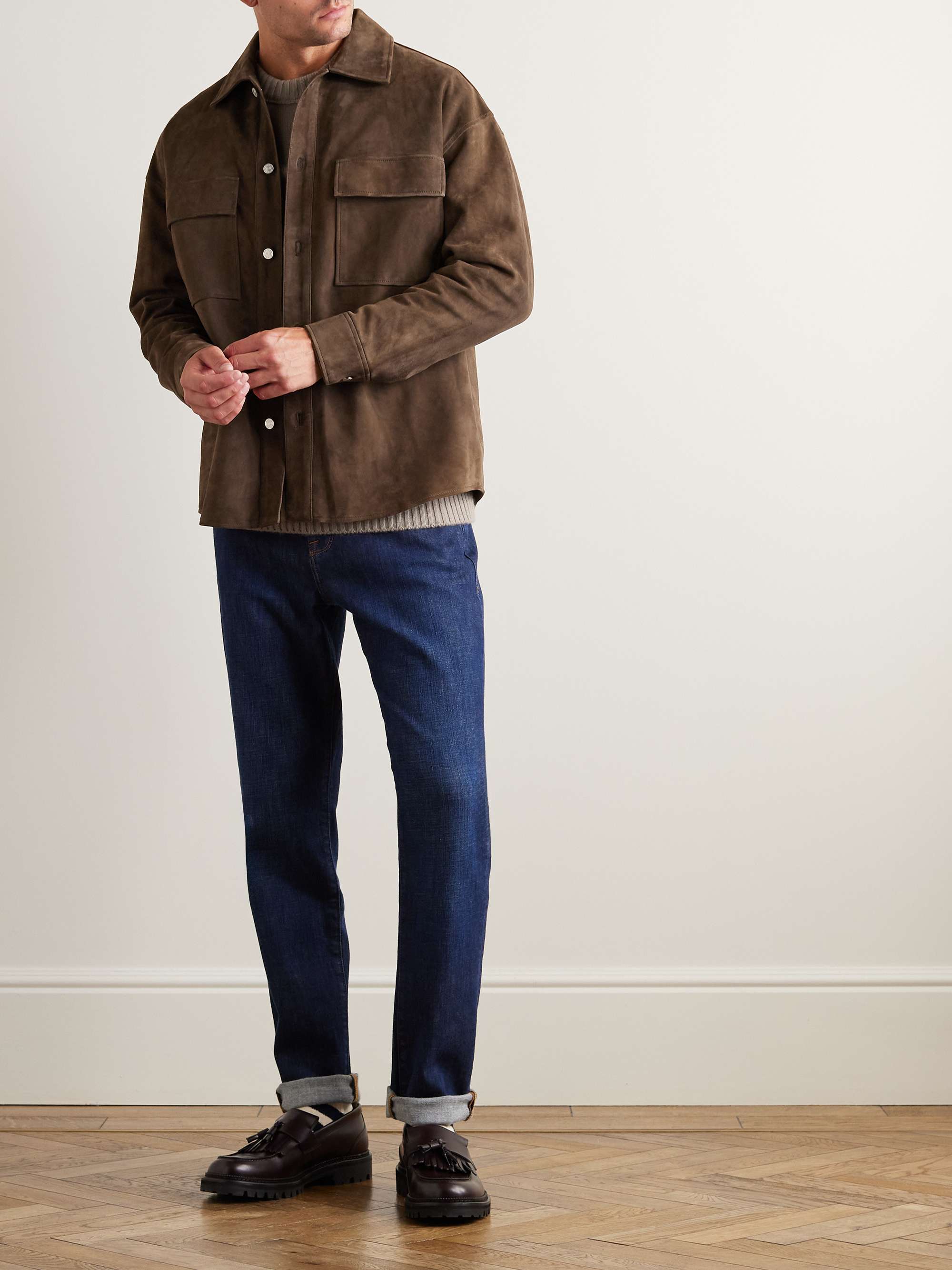 FRAME Clean Suede Shirt Jacket for Men | MR PORTER