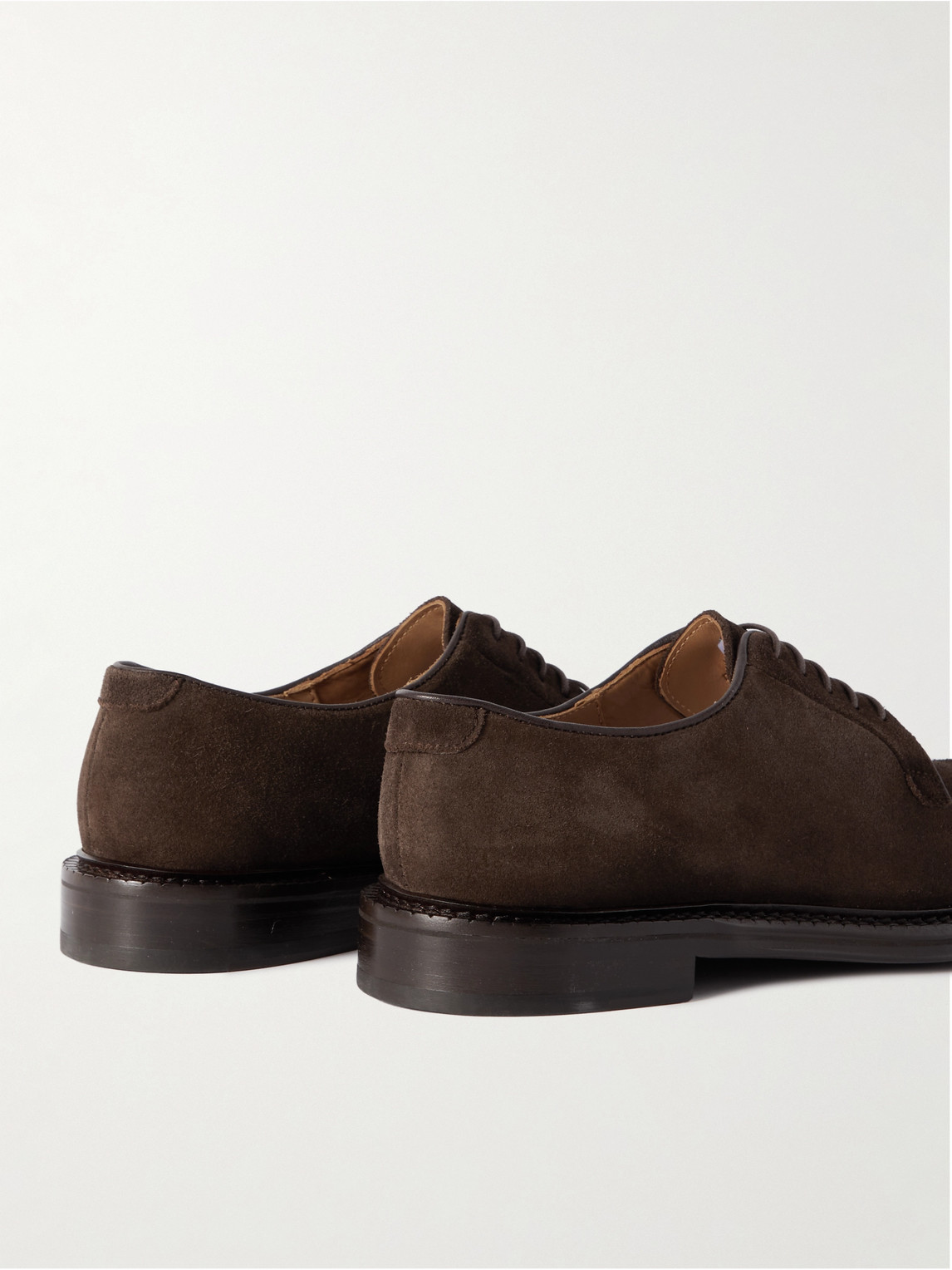 Shop Mr P Suede Derby Shoes In Brown