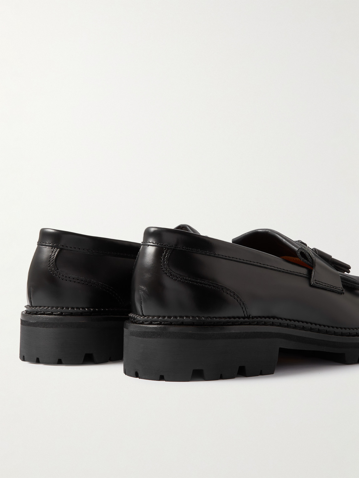 Shop Mr P Jacques Fringed Tasselled Leather Loafers In Black