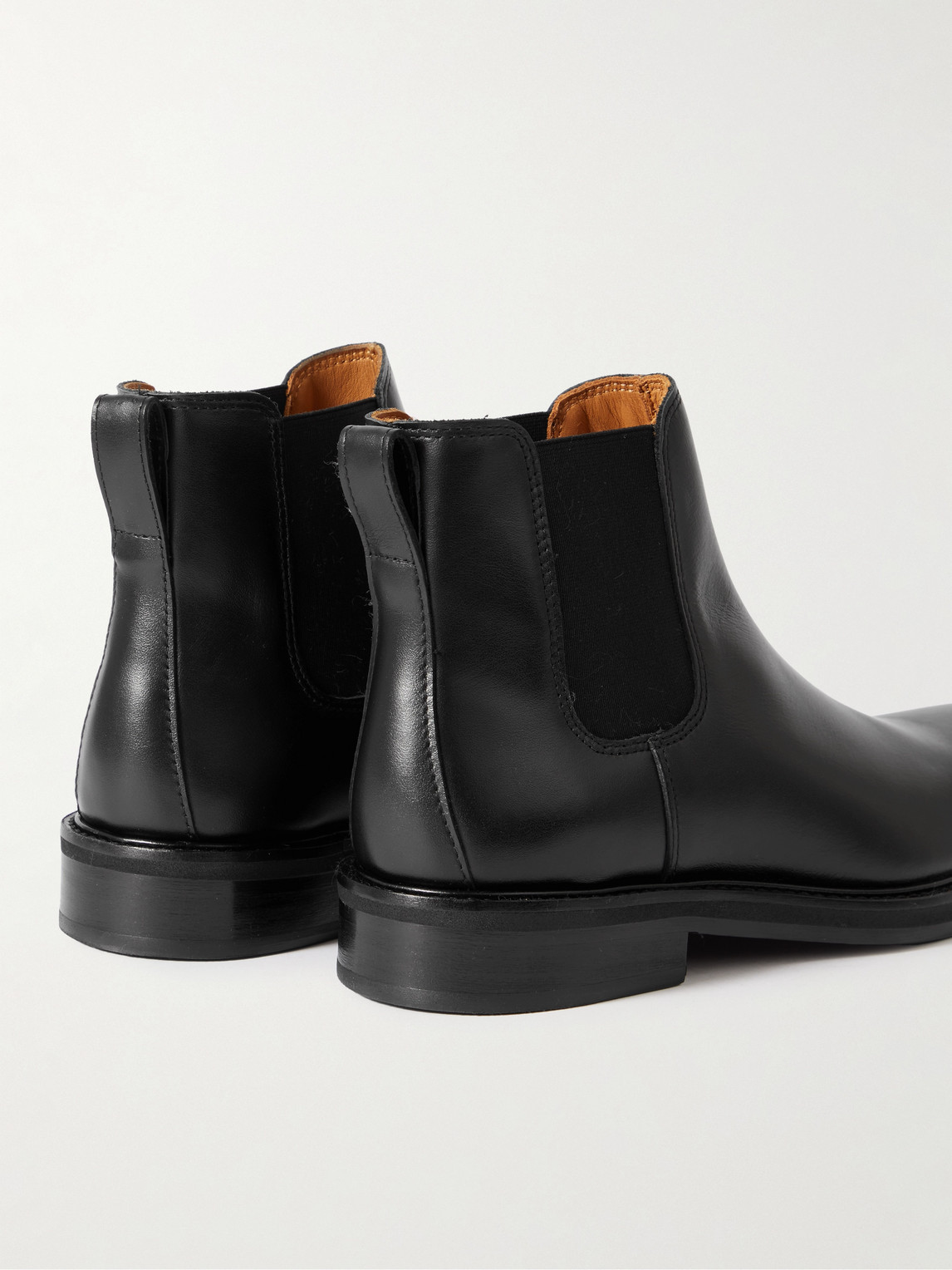 Shop Mr P Olie Leather Chelsea Boots In Black