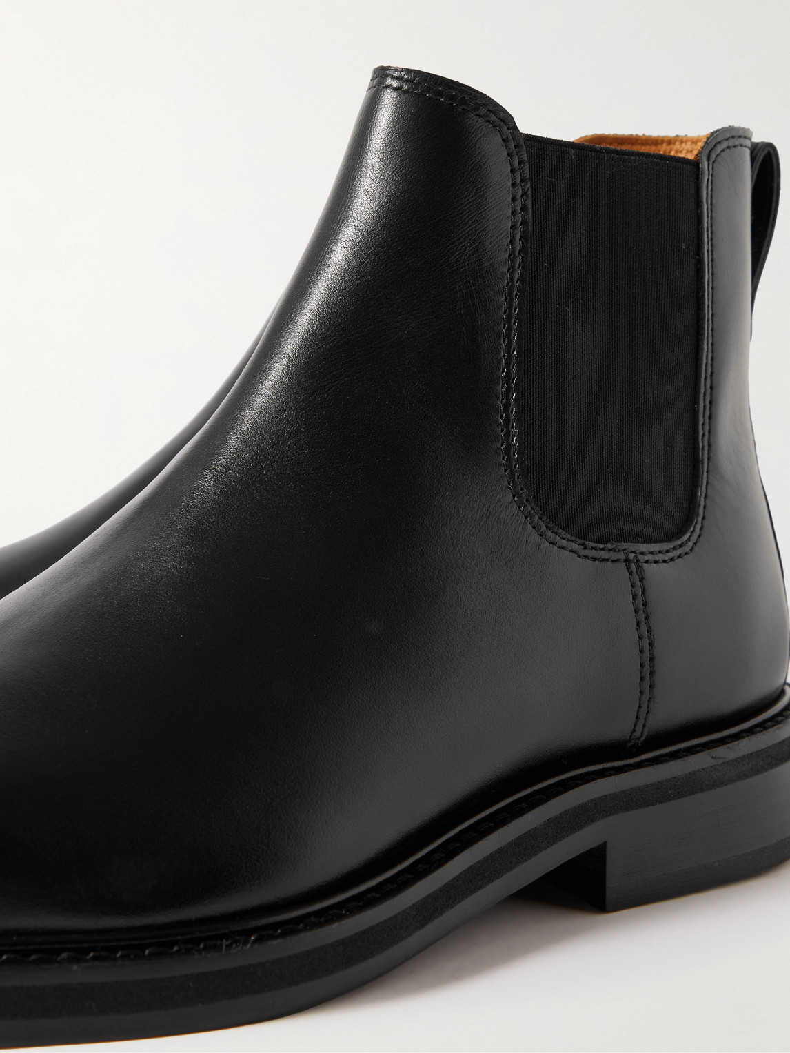 Shop Mr P Olie Leather Chelsea Boots In Black