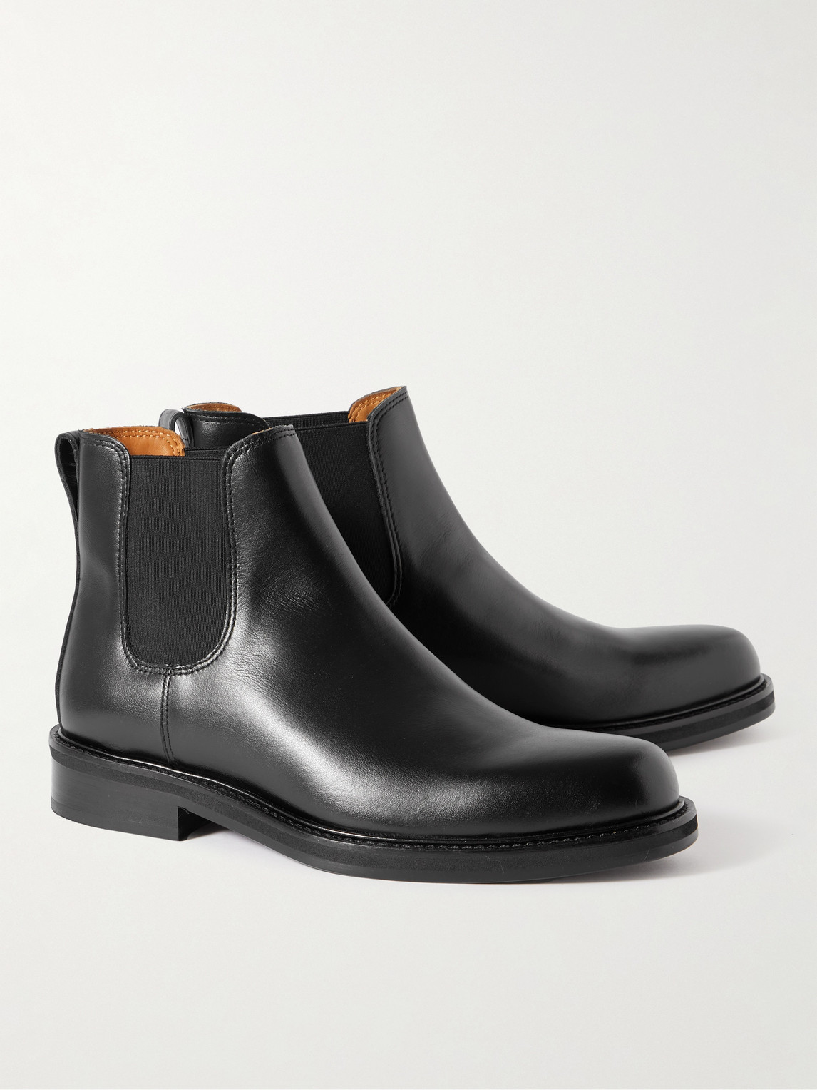 Shop Mr P Olie Leather Chelsea Boots In Black