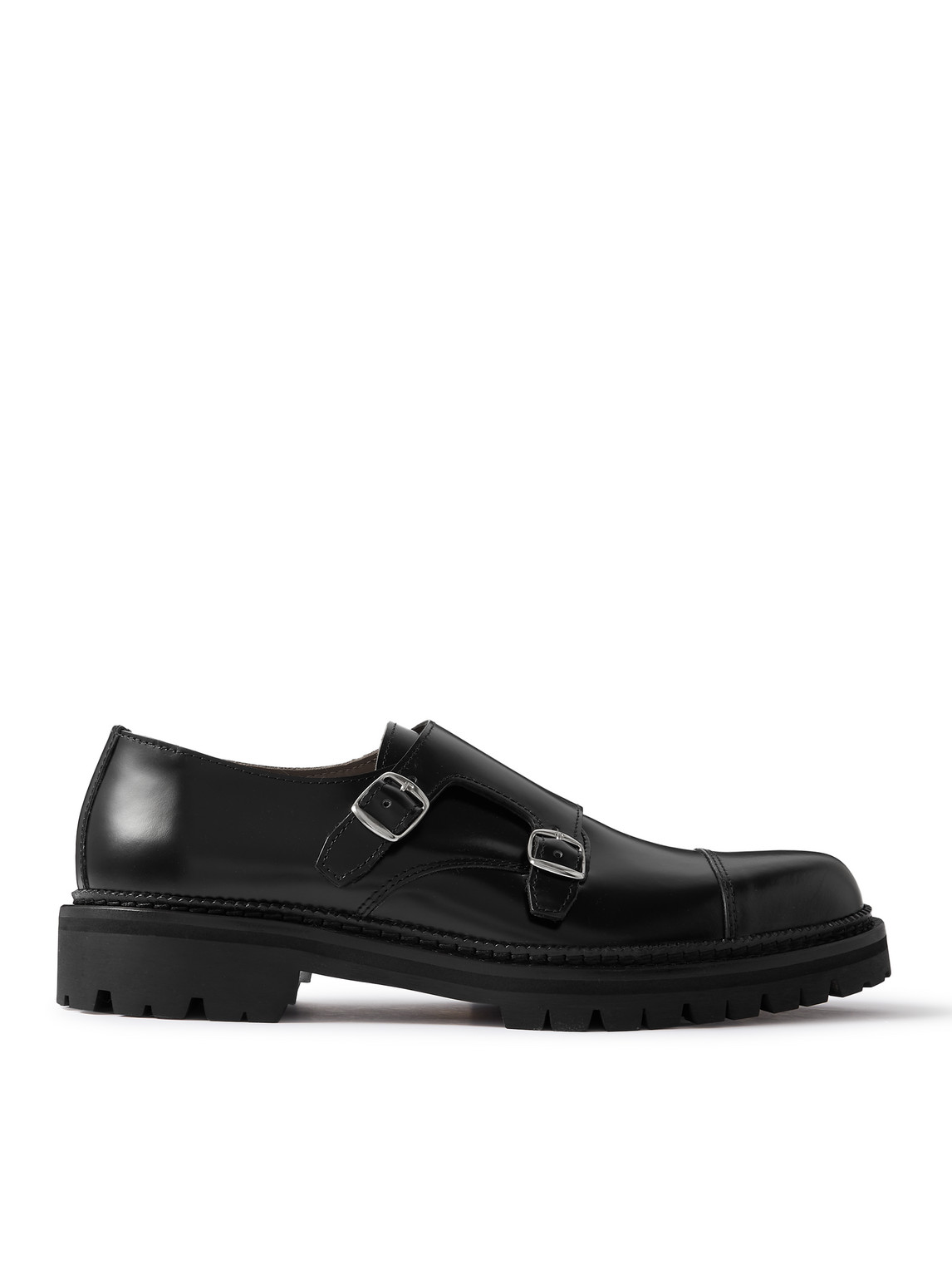 Mr P. Olie Leather Monk-strap Shoes In Black