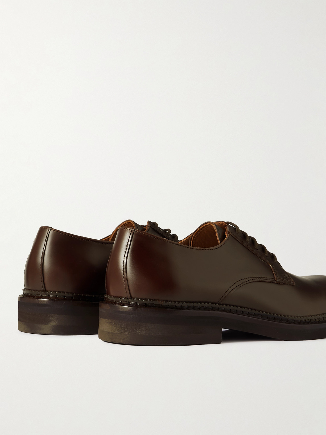 Shop Mr P Jacques Leather Derby Shoes In Brown