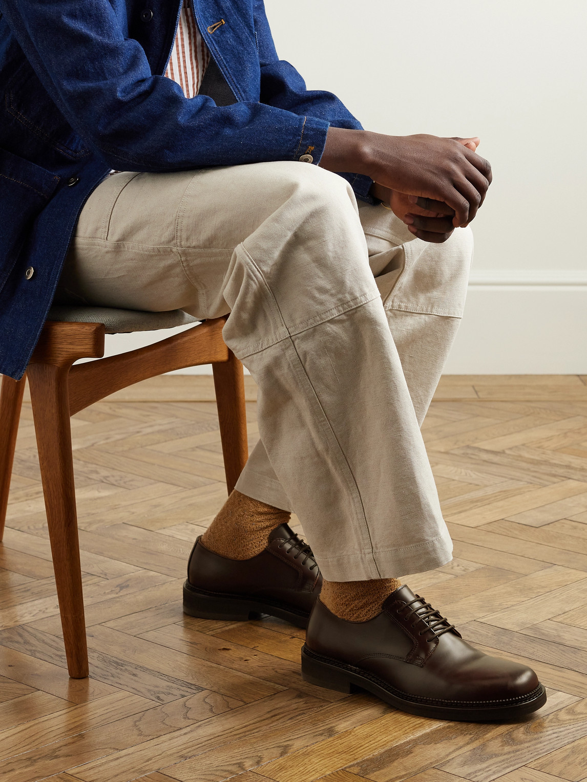 Shop Mr P Jacques Leather Derby Shoes In Brown