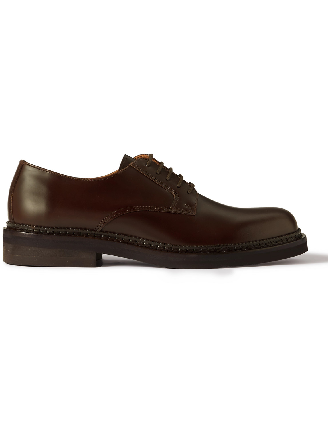 Mr P Jacques Leather Derby Shoes In Brown