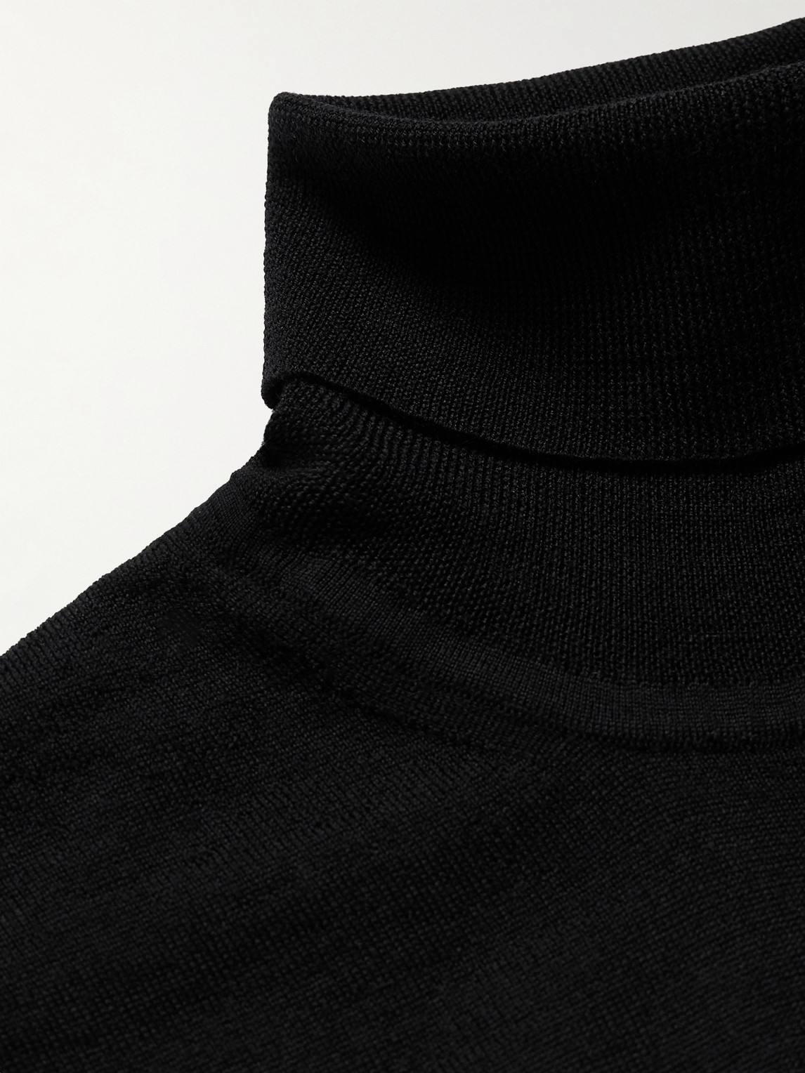 Shop Mr P Slim-fit Merino Wool Rollneck Sweater In Black