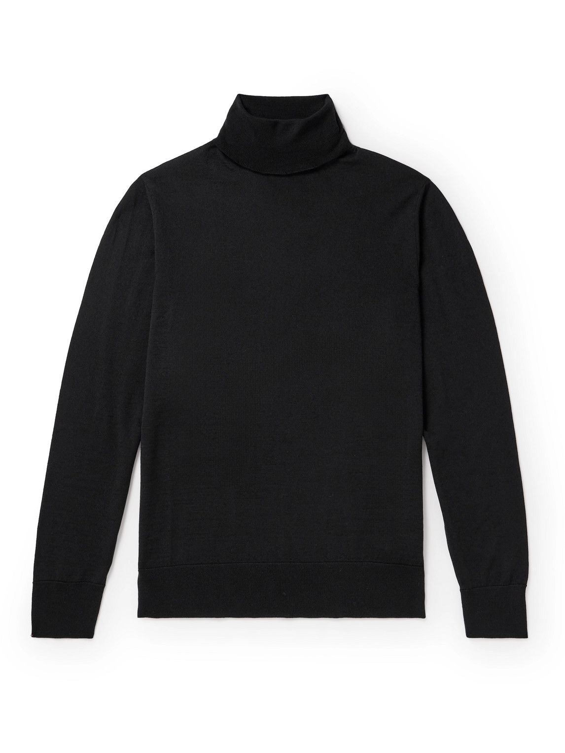 Mr P Slim-fit Merino Wool Rollneck Sweater In Black