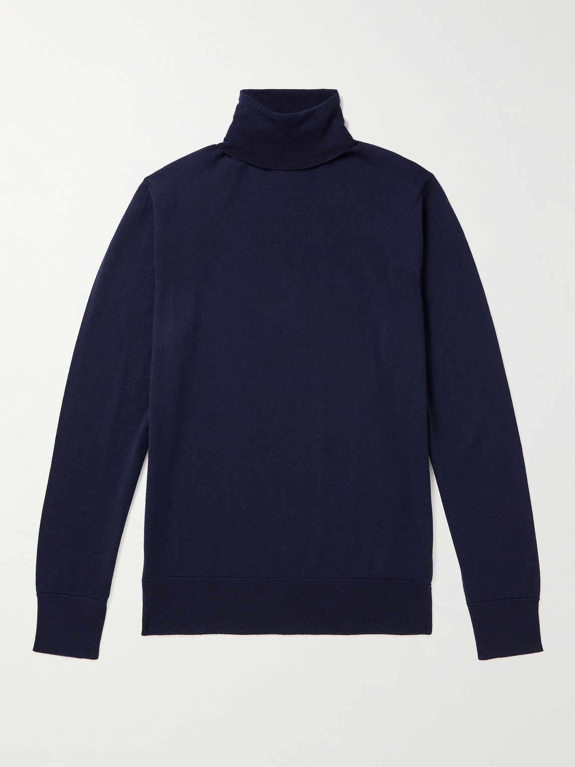 Mr P Slim-fit Merino Wool Rollneck Sweater In Blue
