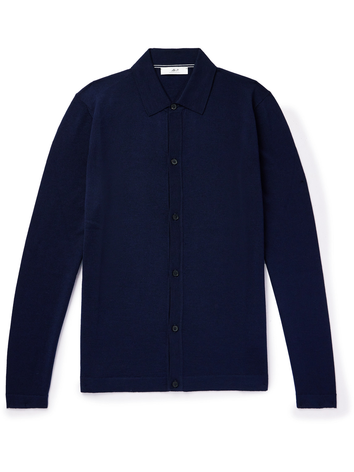 Mr P Frank Merino Wool Cardigan In Blue