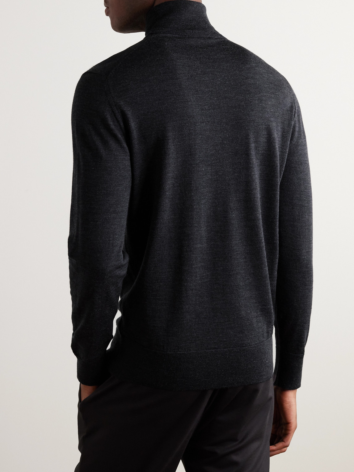 Shop Mr P Slim-fit Merino Wool Rollneck Sweater In Gray