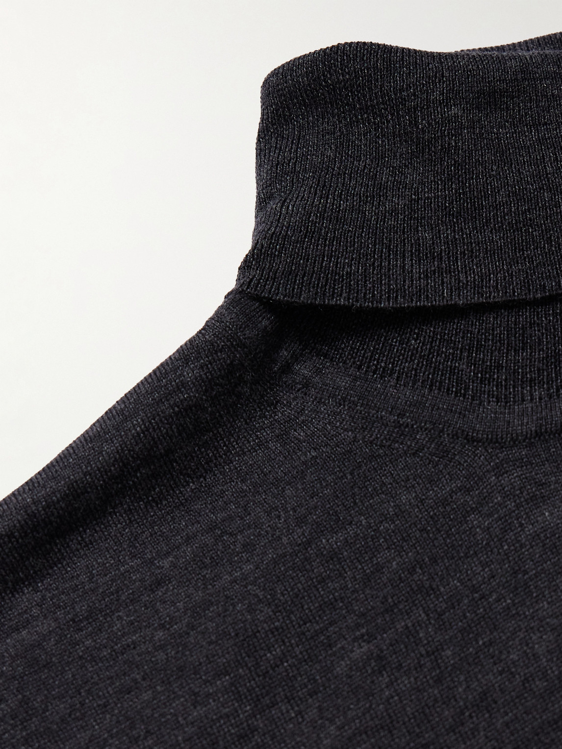 Shop Mr P Slim-fit Merino Wool Rollneck Sweater In Gray