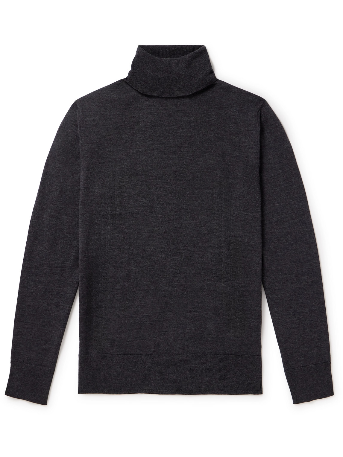 Mr P Slim-fit Merino Wool Rollneck Sweater In Gray