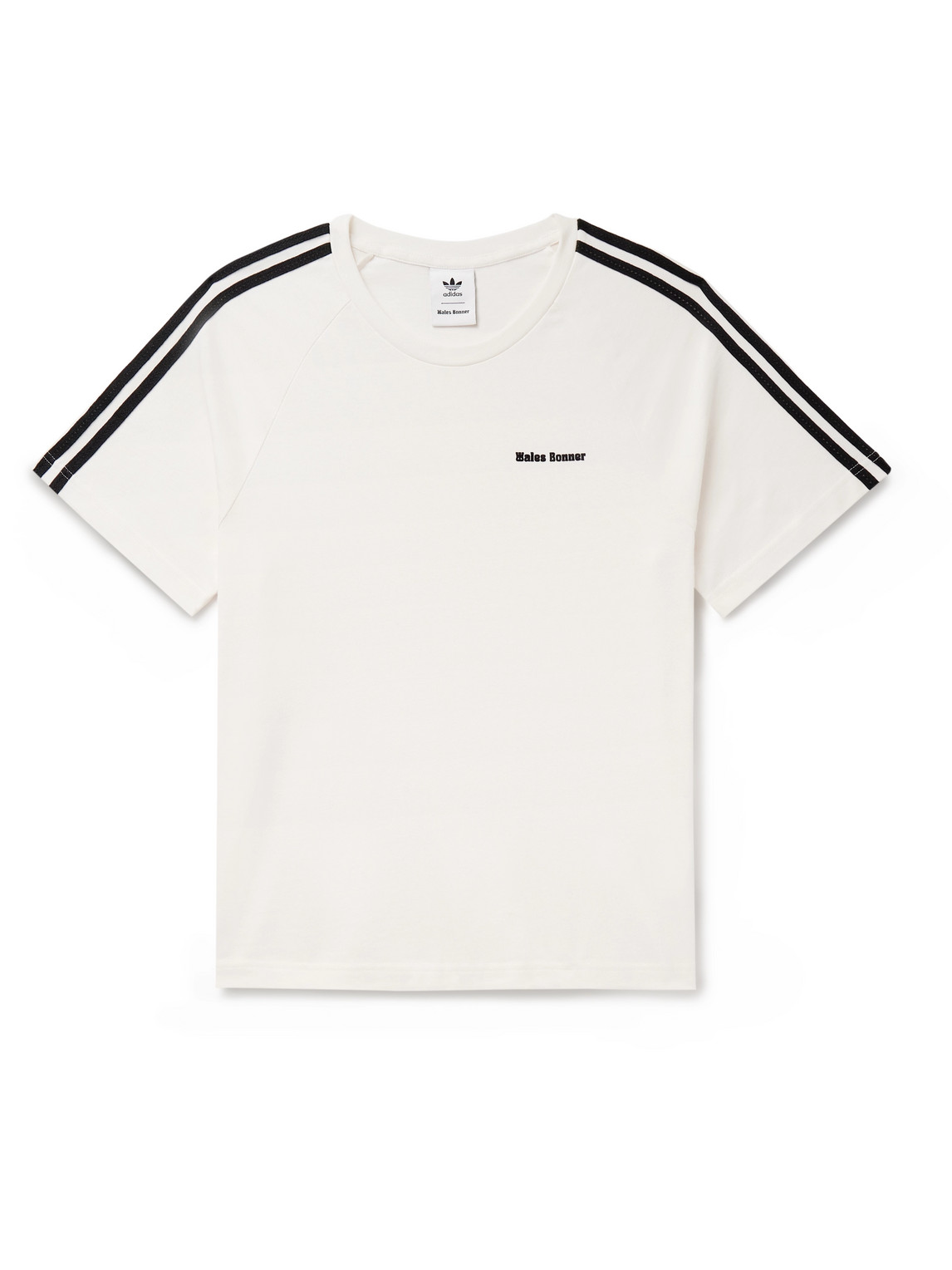 Shop Adidas Originals Wales Bonner Webbing-trimmed Organic Cotton-jersey T-shirt In White