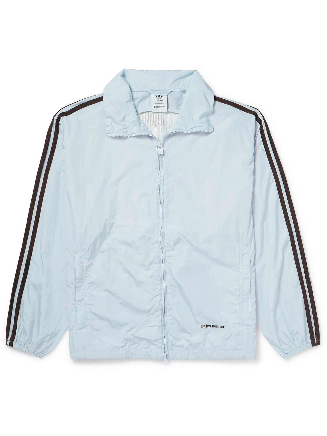ADIDAS ORIGINALS WALES BONNER STRIPED CROCHET-TRIMMED RECYCLED-SHELL TRACK JACKET