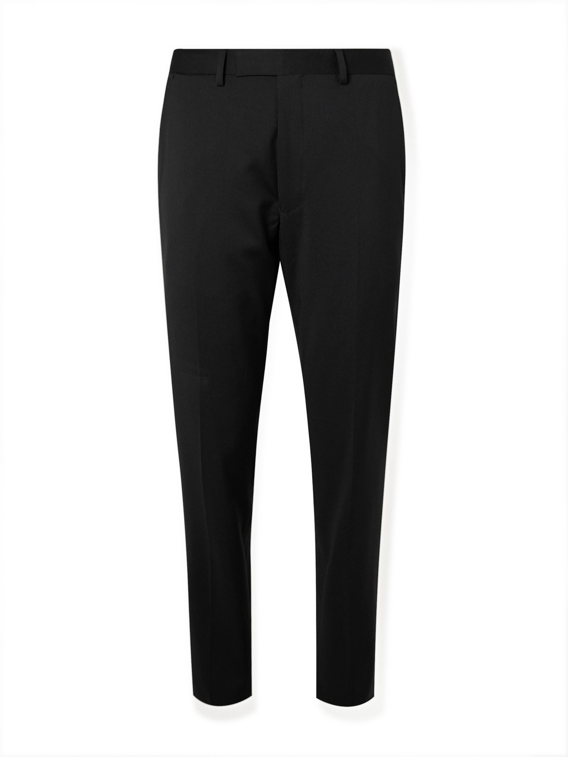 Mr P Slim-fit Wool-twill Trousers In Black